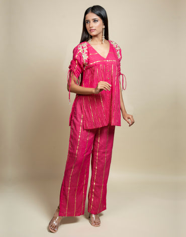 Crochet Embroidered Crushed Co-ord Set